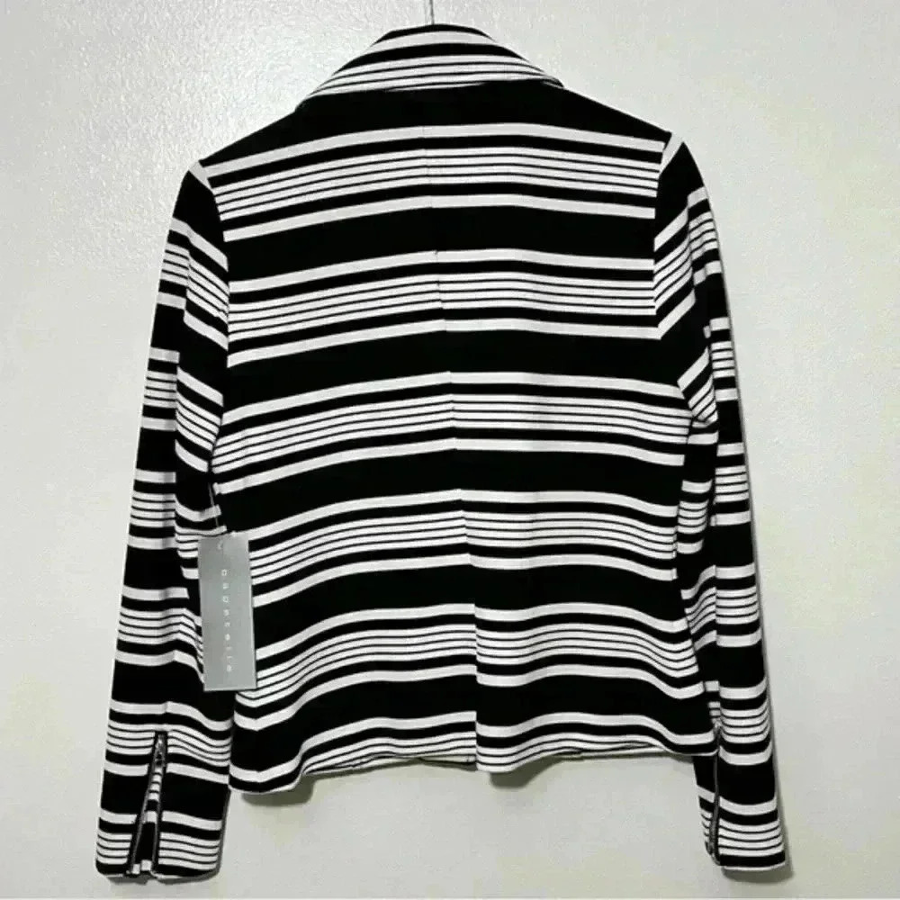 BAGATELLE Striped Moto Zip Up jacket | size Medium‎ - Picture 2 of 11